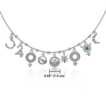 Alchemy of the Planet Silver Necklace with Gemstone TNC457 - Jewelry